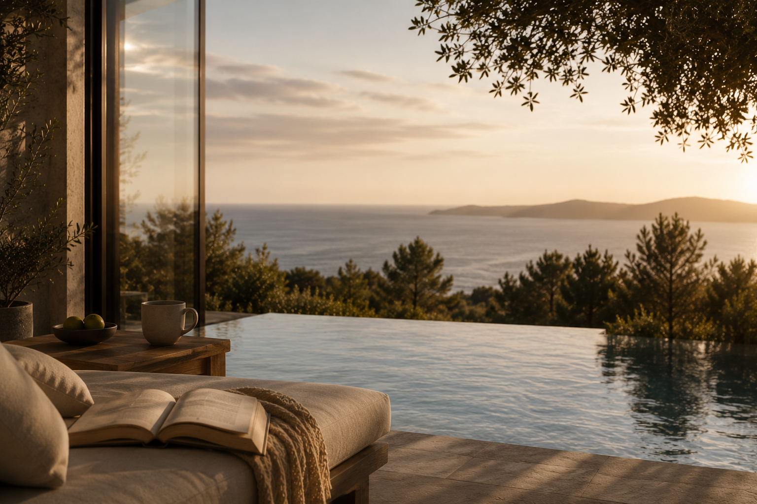 Close detail of outdoor furniture materials and finishes