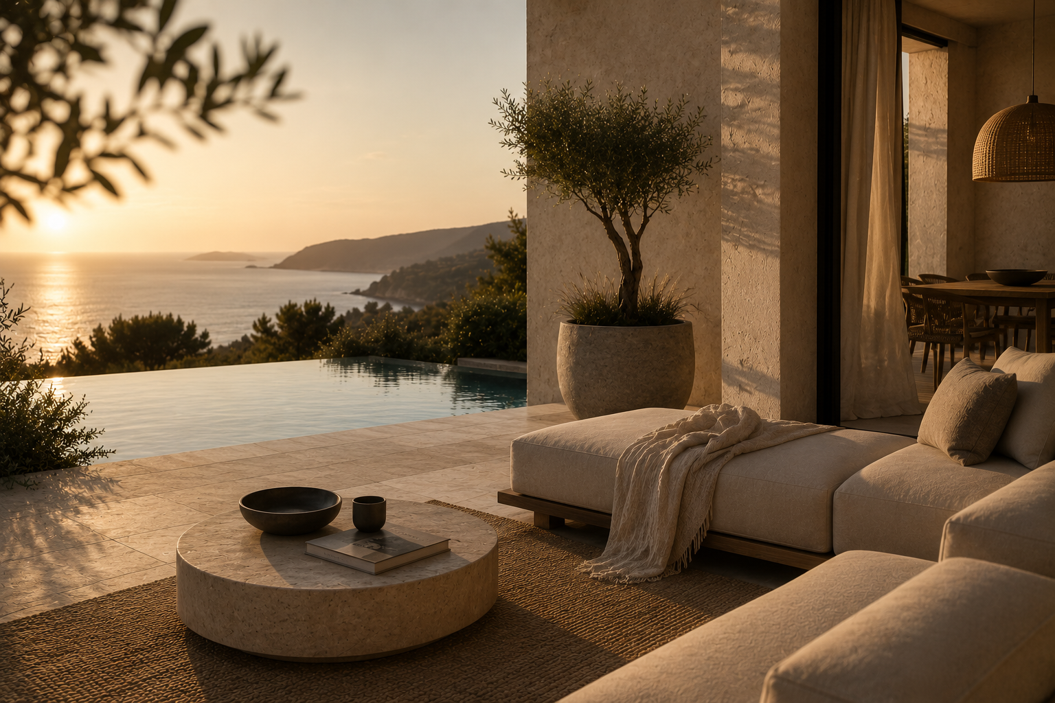 An outdoor terrace prepared for three-dimensional planning